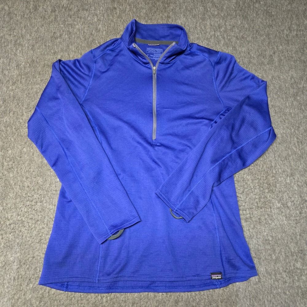 Patagonia Capilene Midweight Baselayer Womens Medium Blue 1/4 Zip Pullover 44455